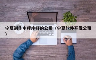 靖江宁夏制作小程序好的公司（宁夏软件开发公司）